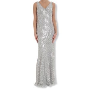 NWOT SILVER SEQUIN GOWN by Ralph Lauren